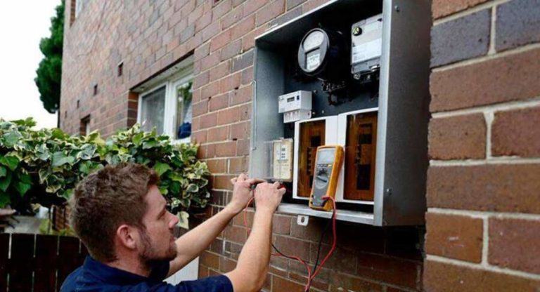 Electrician testing new switchboard